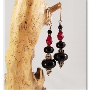 Swarovski, Lampwork, and Bali Sterling Earrings